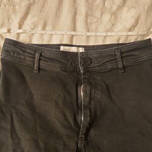 Zara Marine Straight Super Wide Leg Raw Hem Jeans